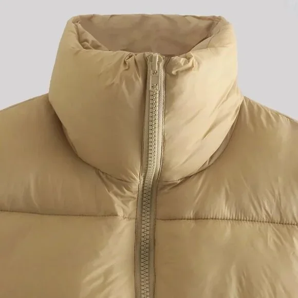 Women's Puffer Vest Lightweight Cotton Quilted Sleeveless Zip Up Casual Wear - Picture 6 of 7